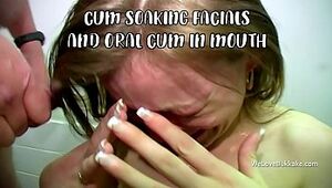 Soaking facials and cum in mouth compilation