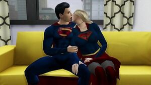 सुपरमैन ने लॉस विलनोस डीसी PORN को हराने के बाद सुपर गर्ल की चुदाई की